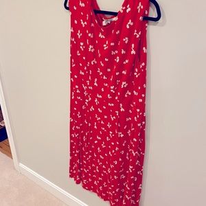 Boden Red & Cream Dress 16LONG